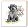 Paper Shed Design Black Labrador with Flowers Greetings Card- Greeting Cards