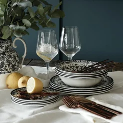 Burleigh Black Regal Peacock Cereal Bowl- Bowls & Dishes