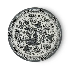 Burleigh Black Regal Peacock Medium Plate 8 3/4 in- Plates