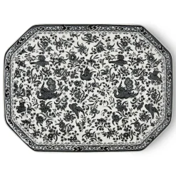 Burleigh Black Regal Peacock Rectangular Platter- Serving Plates & Boards|Plates