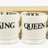 Emma Bridgewater Black Toast King & Queen Set of 2 1/2 Pint Mugs- Royal