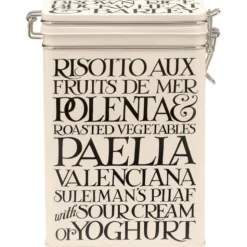 Emma Bridgewater Black Toast Large Cream Rectangular Clip Lid Caddy- Storage Caddies|Storage