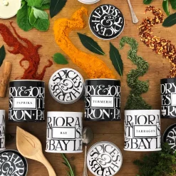 Emma Bridgewater Black Toast Set of 6 Herb/Spice Tins- Novelty|Storage