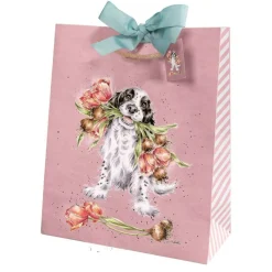 Wrendale Designs 'Blooming with Love' Dog Large Gift Bag- Stationery