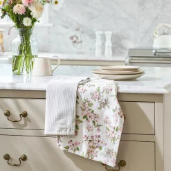 Sophie Allport Blossom and Stamford Stripe Set of 2 Tea Towels by- Tea|Tea