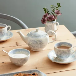 Burleigh Blue Asiatic Pheasant Teacup and Saucer- Tea|Teacups