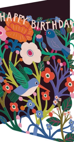 Roger La Borde Blue Birds, Birthday Laser Greeting Card- Greeting Cards