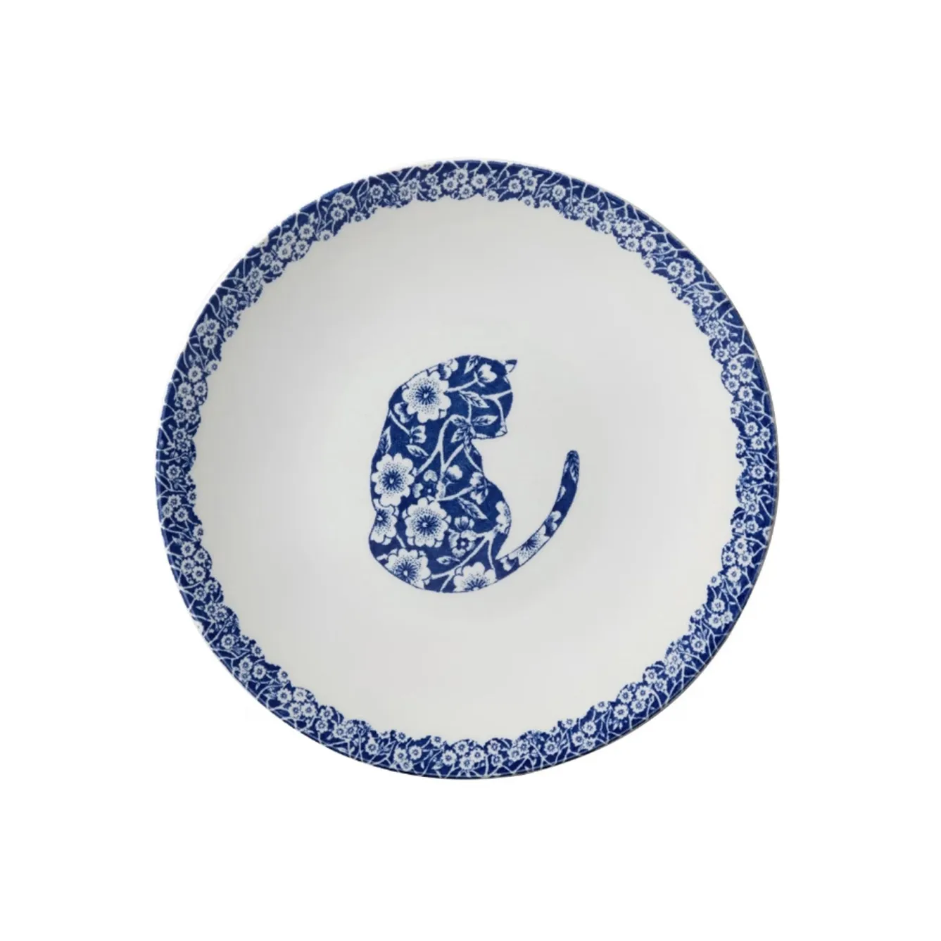Burleigh Blue Calico Cat 7in Small Plate- Plates