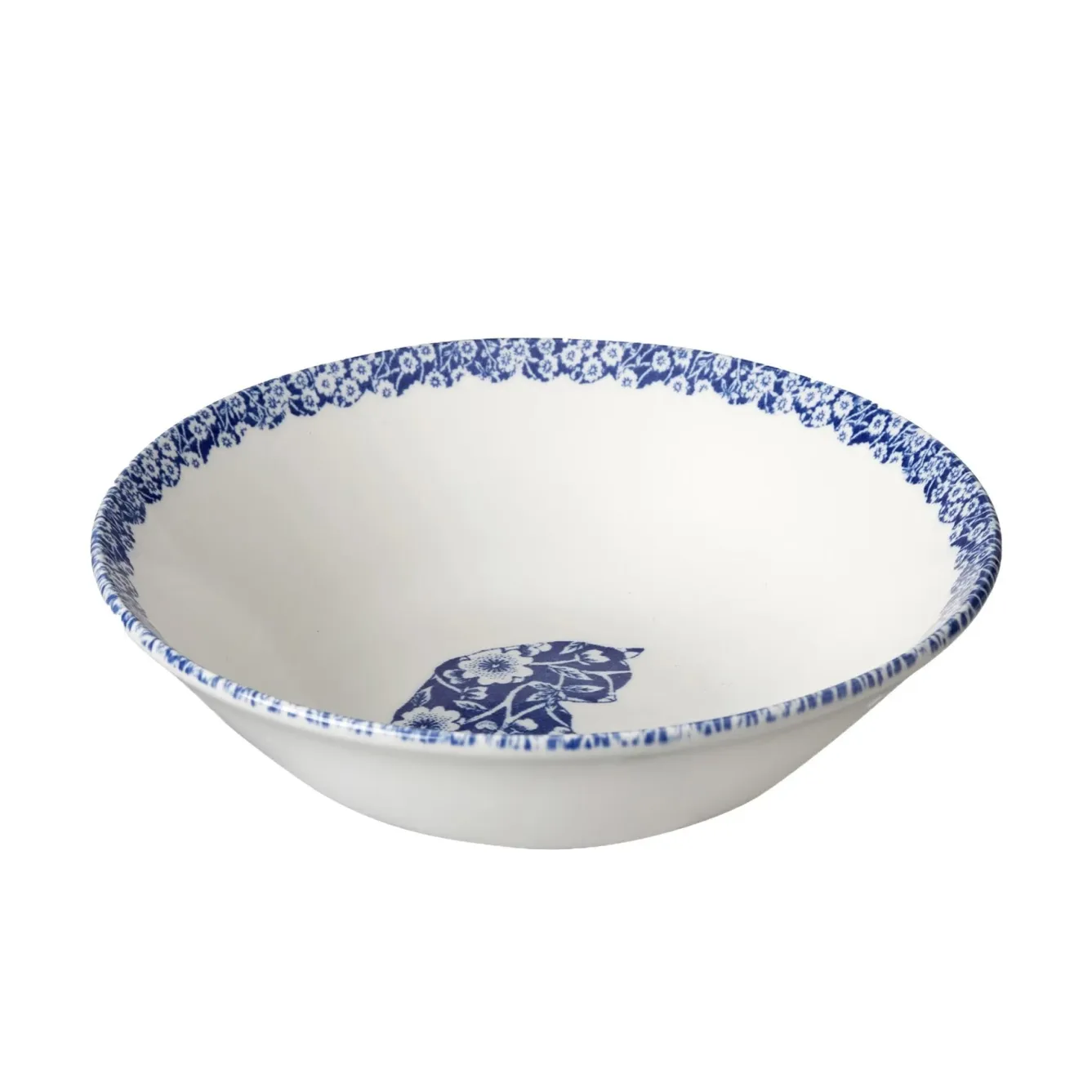 Burleigh Blue Calico Cats Cereal Bowl- Bowls & Dishes