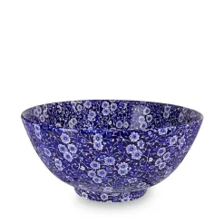 Burleigh Blue Calico Large Footed Bowl- Bowls & Dishes