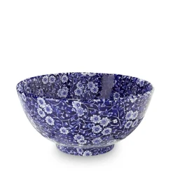 Burleigh Blue Calico Medium Footed Bowl- Bowls & Dishes