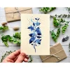 Becky Amelia Blue Cosmic Wildflower Greeting Card- Greeting Cards