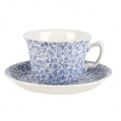 Burleigh Blue Felicity Teacup and Saucer- Tea|Teacups