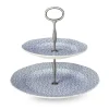 Burleigh Blue Felicity 2 Tier Cake Stand- Serving Plates & Boards