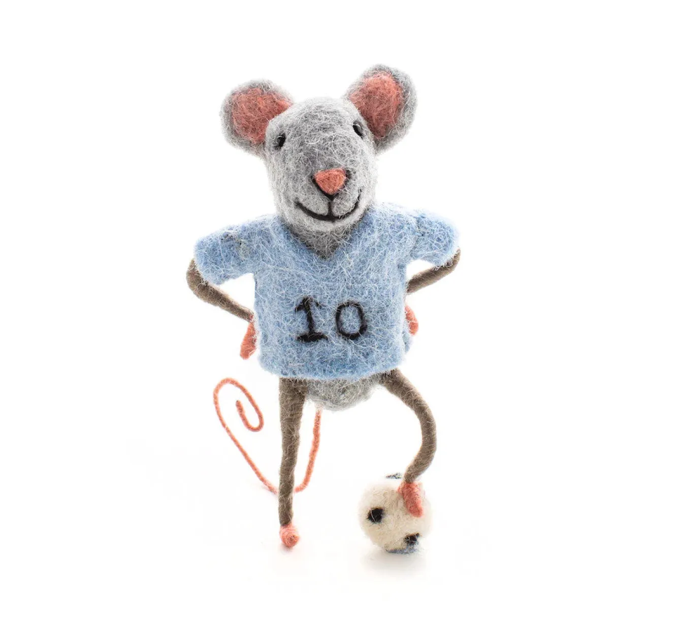 Sew Heart Felt Blue Footballer Mouse- Children