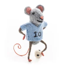 Sew Heart Felt Blue Footballer Mouse- Children