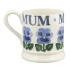 Emma Bridgewater Blue Pansies Mum 1/2 Pint Mug- Mother's Day|Mother's Day
