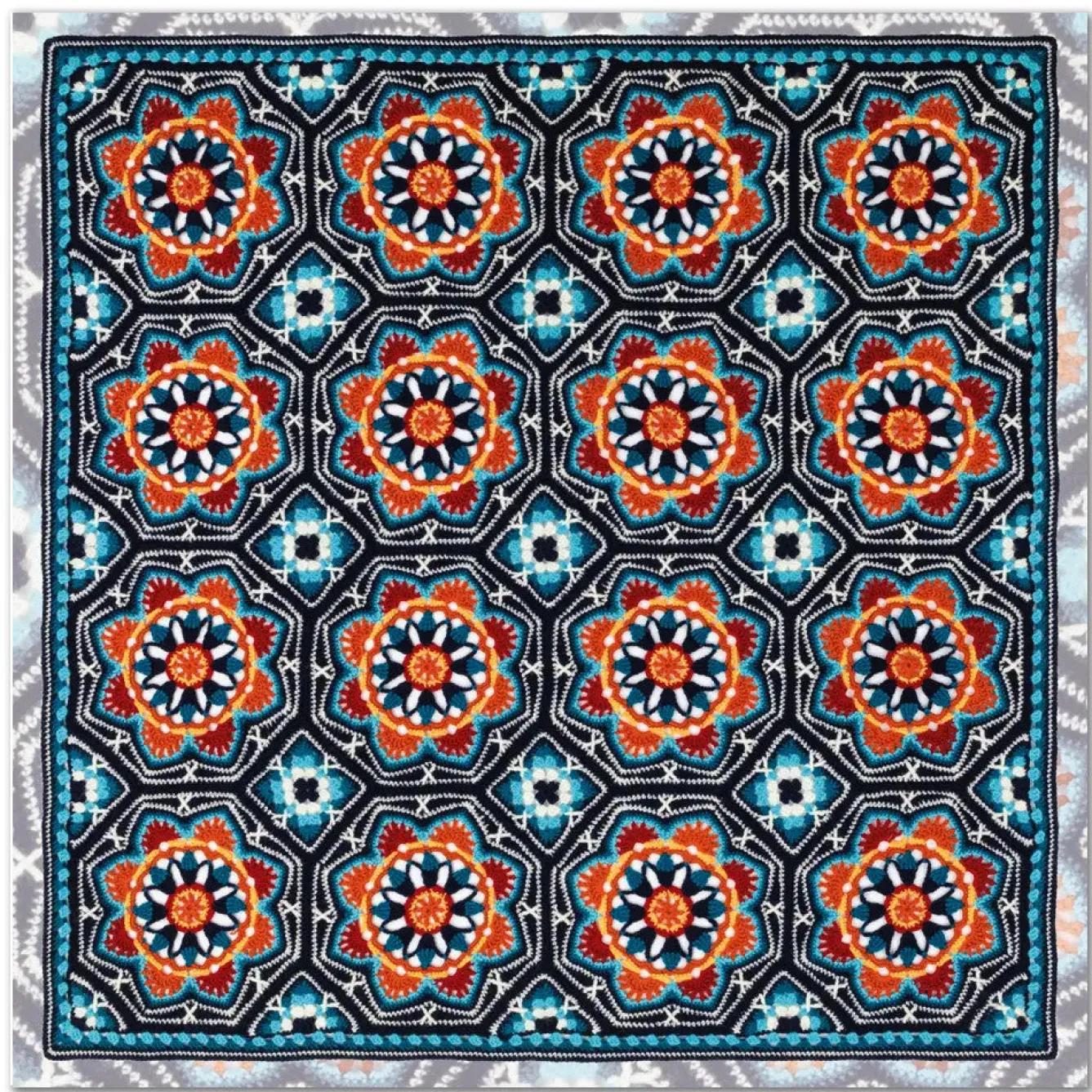 Emma Ball Blue Persian Tiles Greetings Card- Greeting Cards