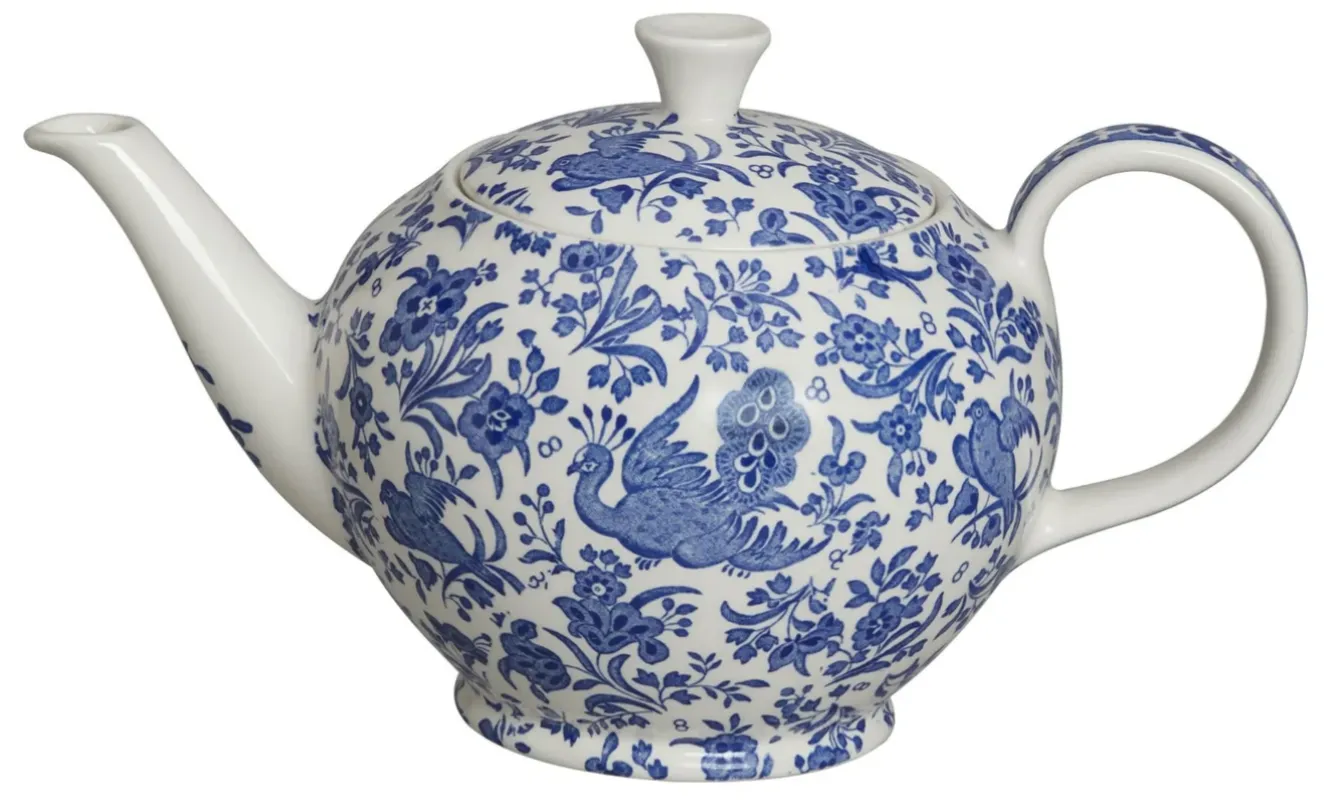 Burleigh Blue Regal Peacock Large Teapot- Tea|Teapots