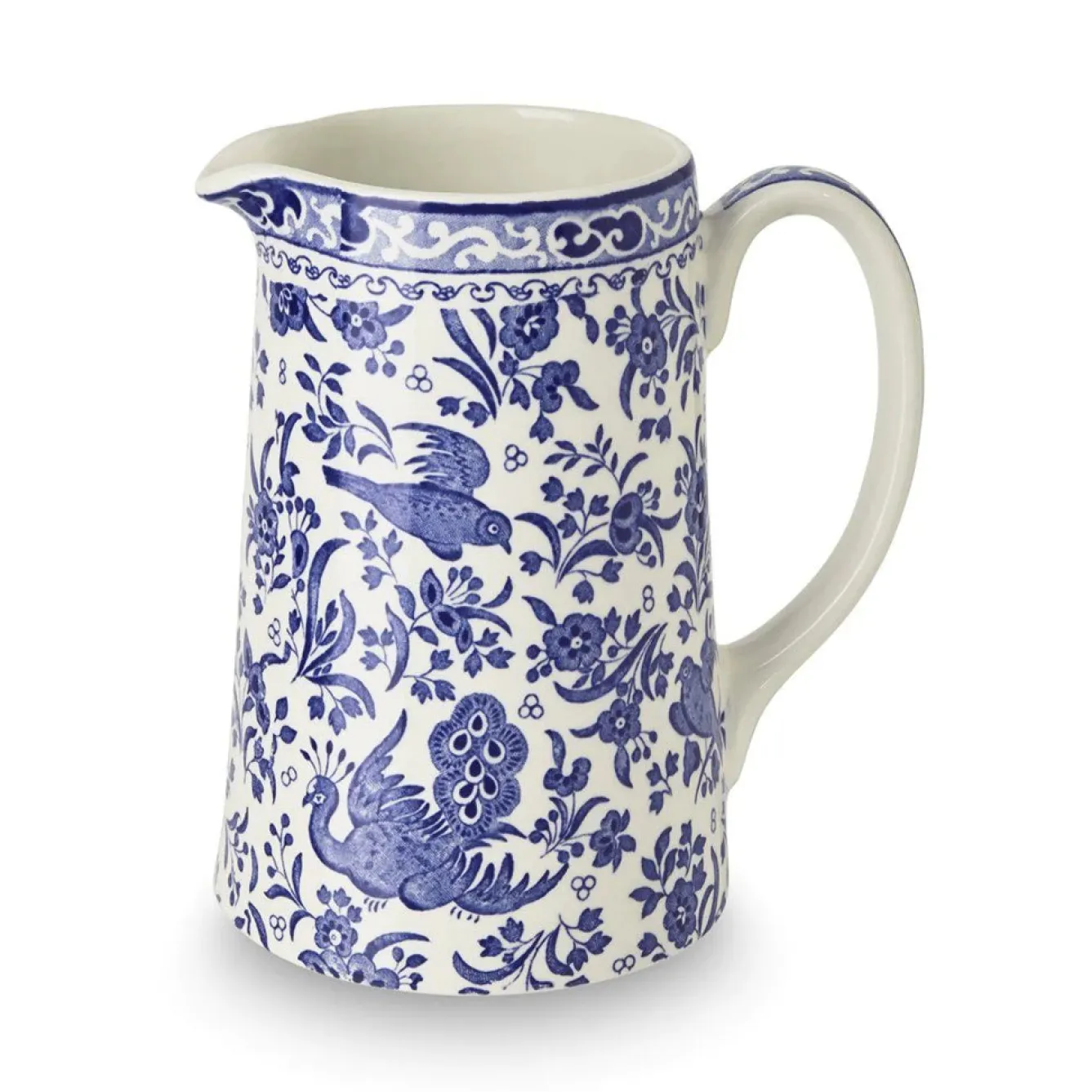 Burleigh Blue Regal Peacock Medium Tankard Jug- Jugs