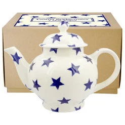 Emma Bridgewater Blue Star 4 Mug Teapot Boxed- Tea|Teapots