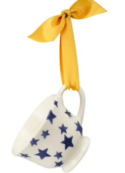 Emma Bridgewater Blue Star Tiny Teacup Boxed- Christmas Decorations