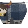 Earth Squared Bags Blue Tantallon Highland Cow Tweed  Purse- Bags