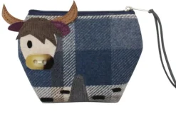 Earth Squared Bags Blue Tantallon Highland Cow Tweed  Purse- Bags