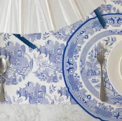 Burleigh Blue Willow Paper Table Runner- Placemats