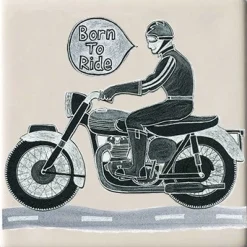 Moorland Pottery Born To Ride Coaster by- Coasters