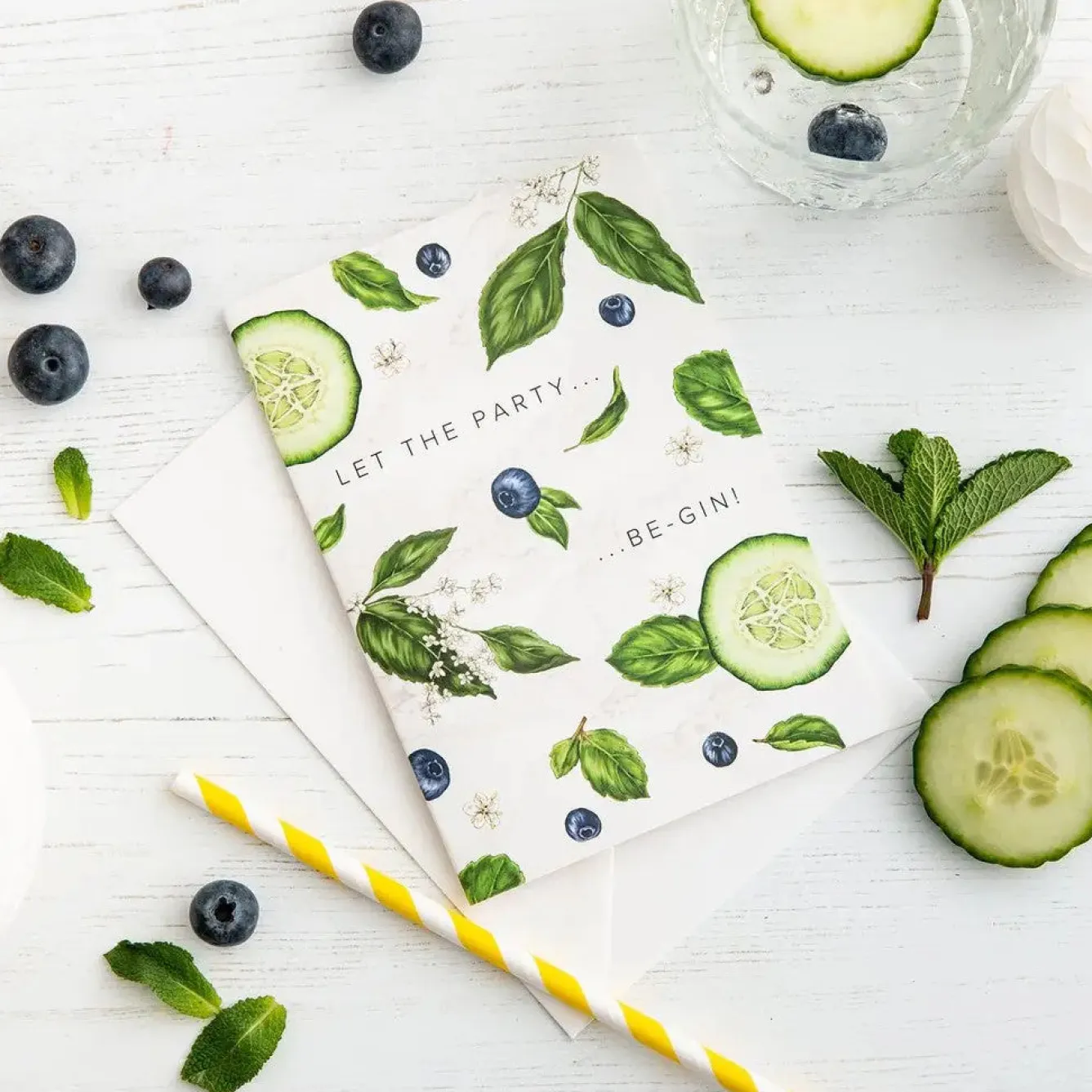 Catherine Lewis Botanical Party - Gin - card- Greeting Cards