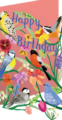 Roger La Borde Bright Birds, Birthday Laser Greeting Card- Greeting Cards