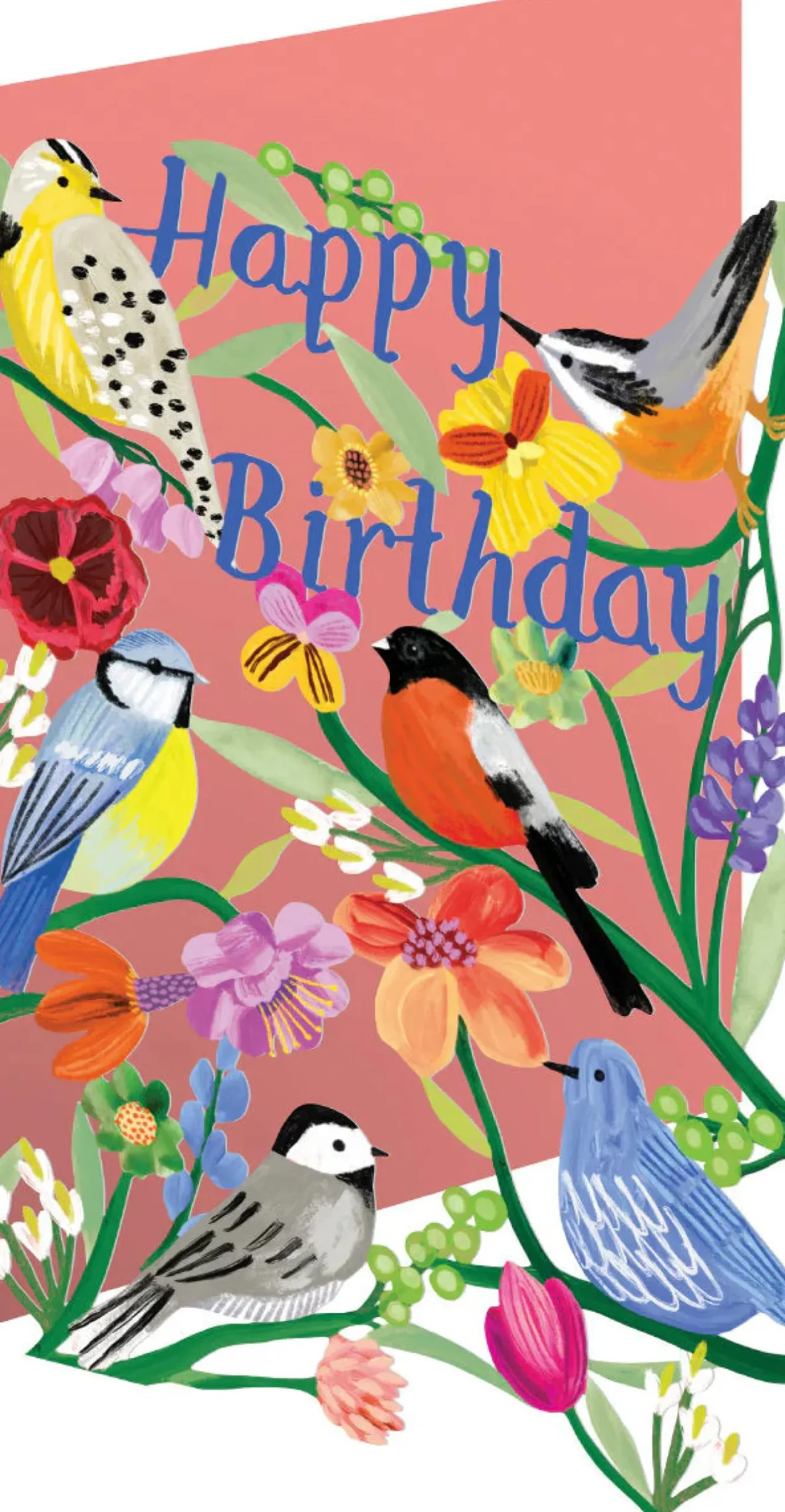 Roger La Borde Bright Birds, Birthday Laser Greeting Card- Greeting Cards