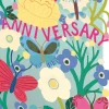 Roger La Borde Bright Butterflies Happy Anniversary Laser Greeting Card- Greeting Cards