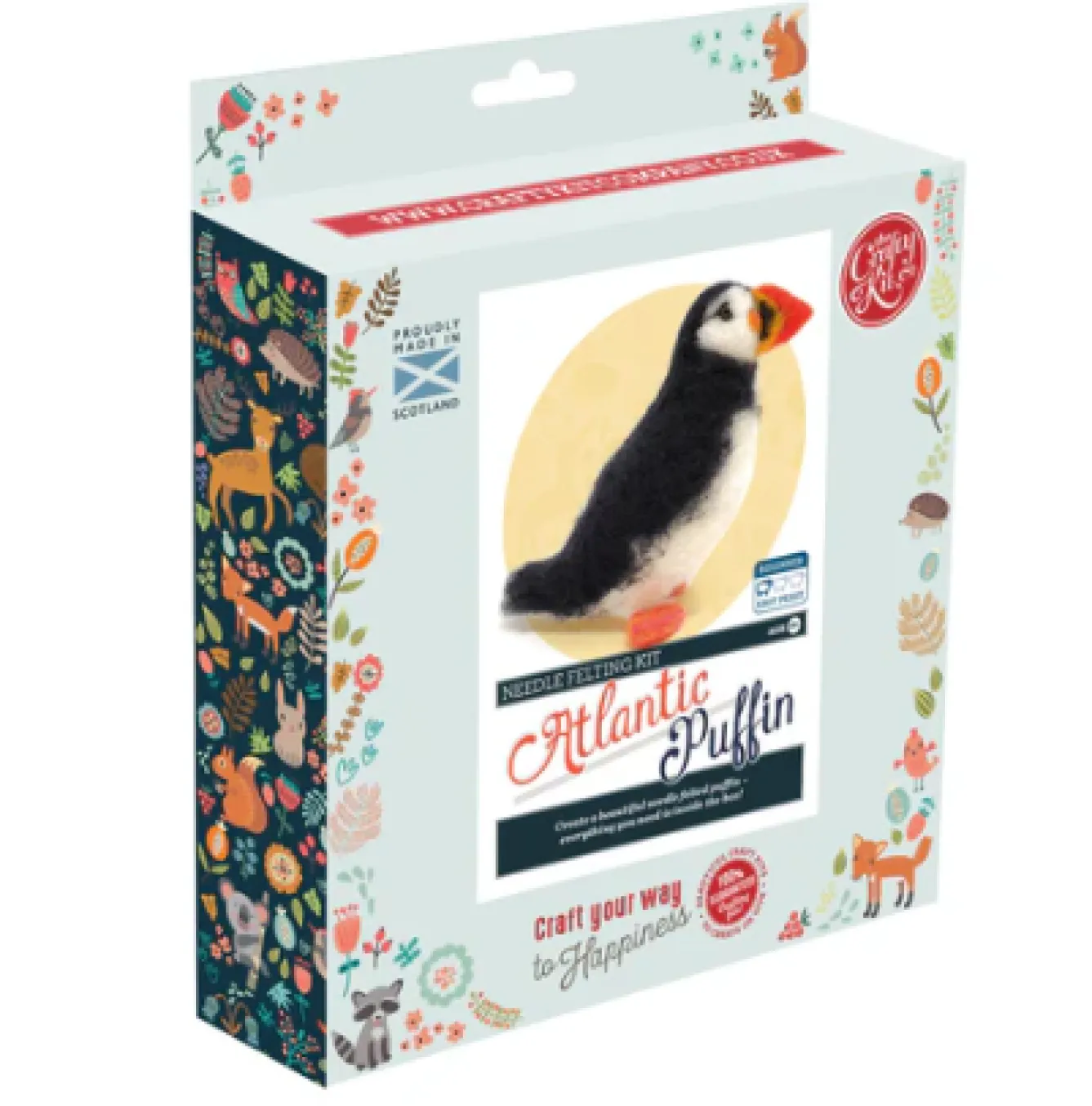 The Crafty Kit Co. British Birds - Atlantic Puffin Needle Felting Kit- Crafts