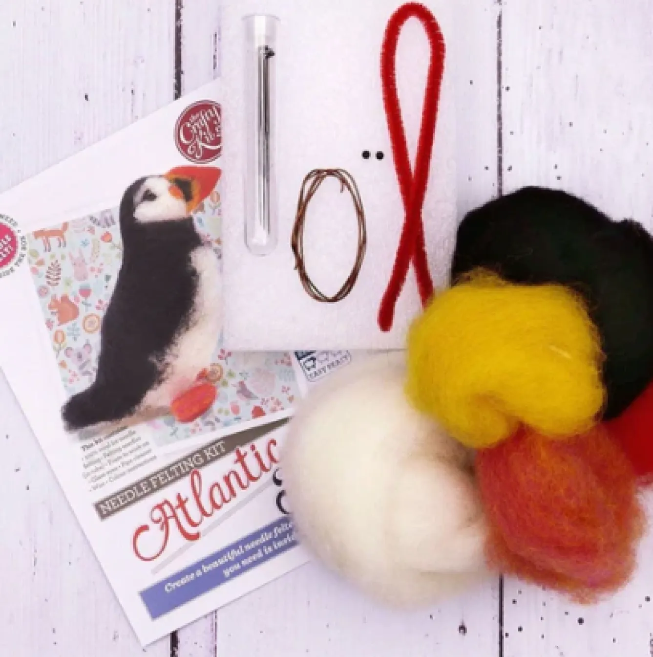 The Crafty Kit Co. British Birds - Atlantic Puffin Needle Felting Kit- Crafts