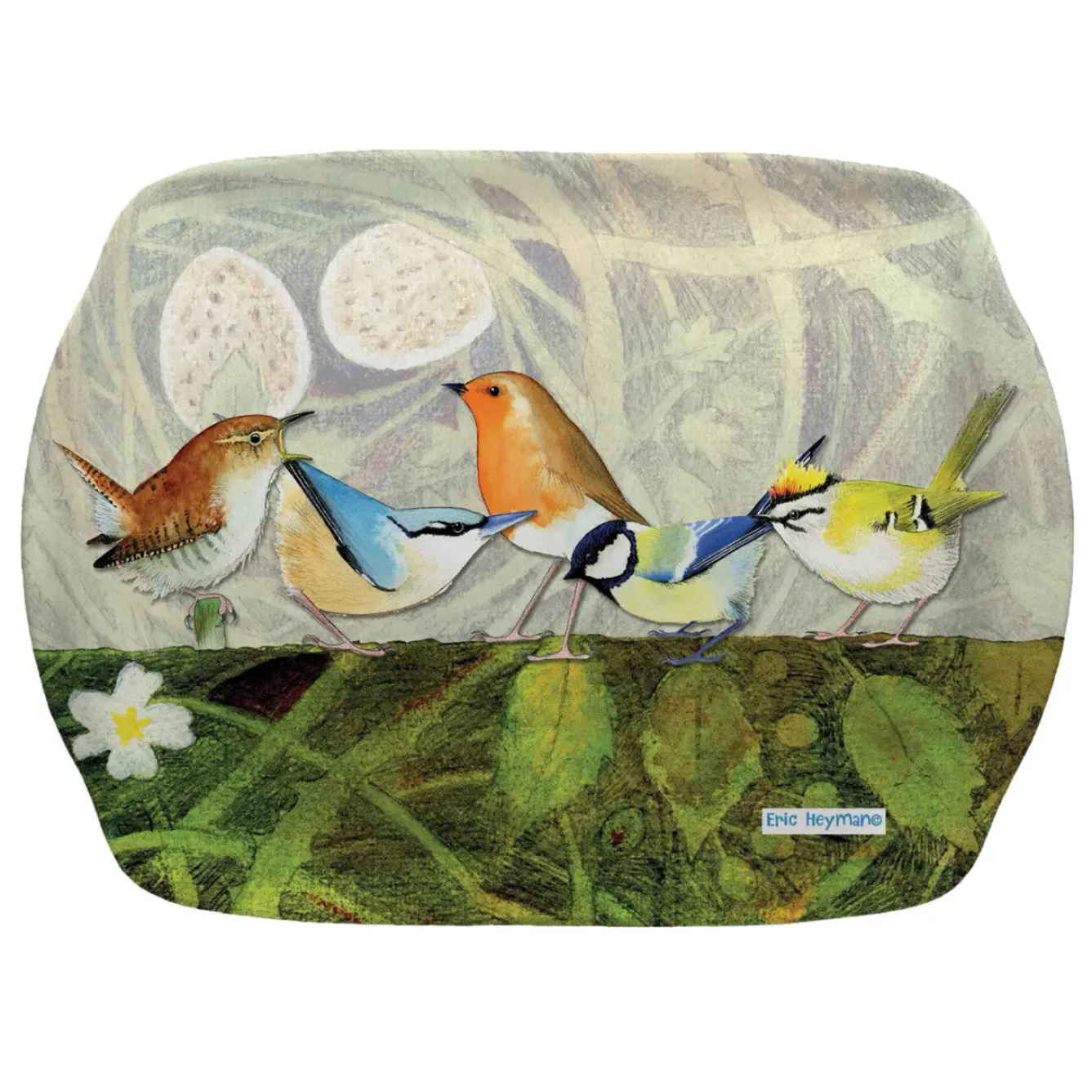Emma Ball British Birds Melamine Scatter Tray- Tea|Trays