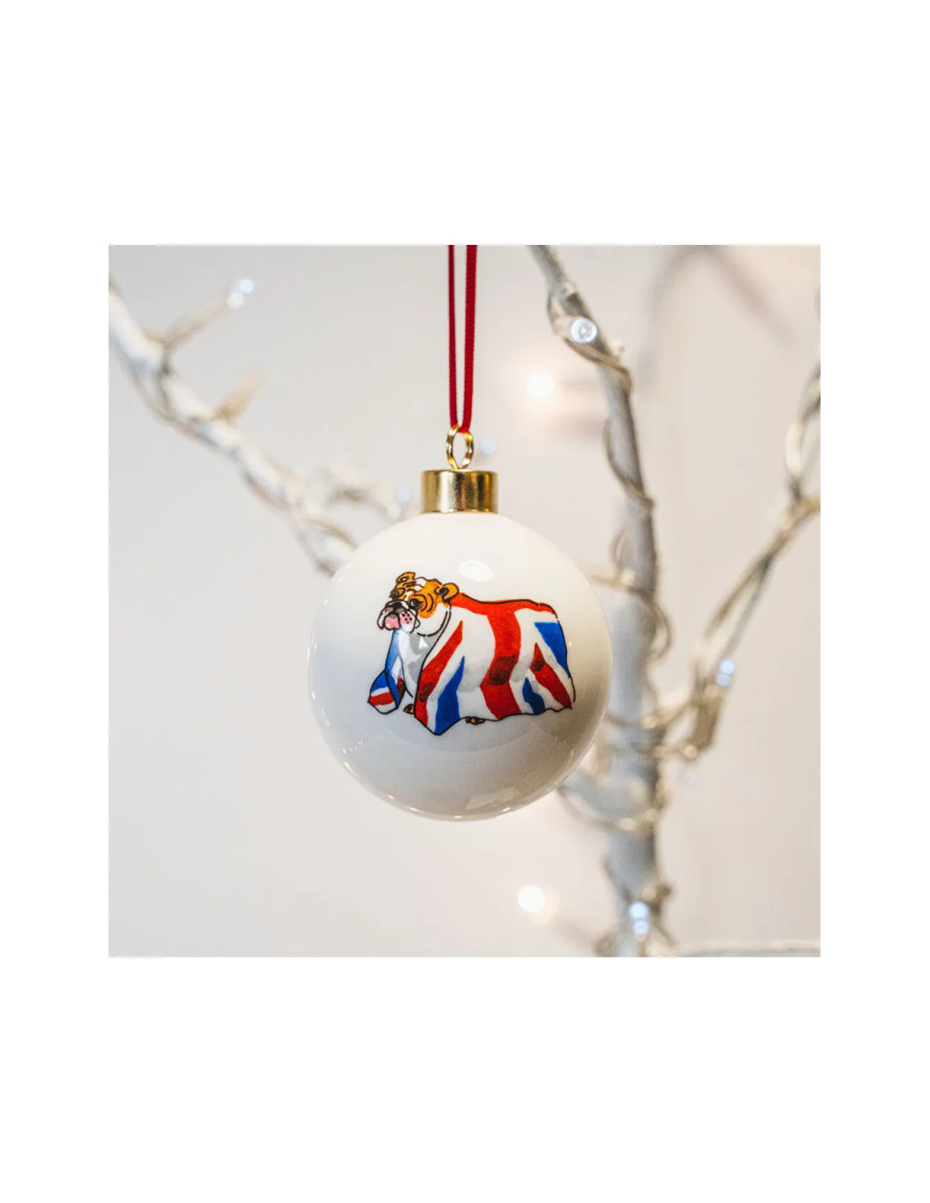Alison Gardiner British Bulldog Bauble Boxed- Christmas Decorations|Seasonal Decor