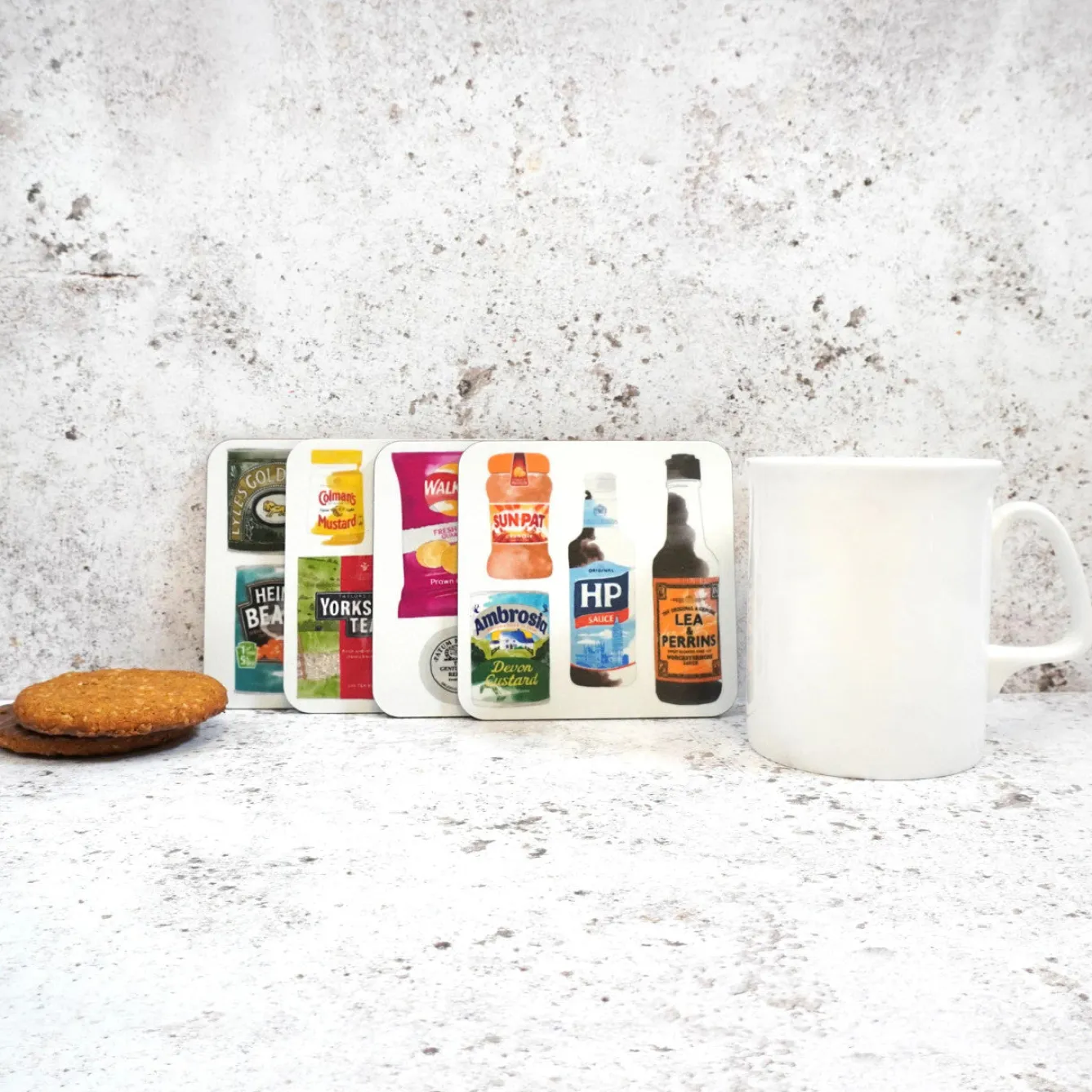 Corinne Alexander British Store Cupboard Coaster Set by- Father's Day|Coasters