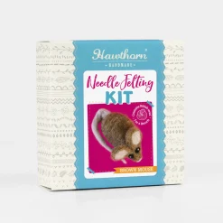 Hawthorn Handmade Brown Mouse Brooch Felting Kit- Crafts