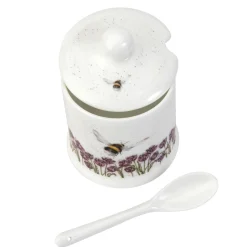 Wrendale Designs Bumblebee Bone China Conserve Pot with Spoon- Flowers & Garden|Animals