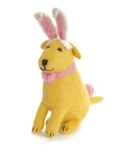 Amica Felt Bunny Earred Sitting Yellow Labrador Felt Decoration- Easter|Seasonal Decor