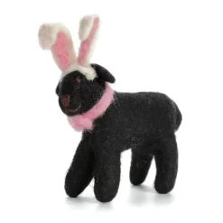 Amica Felt Bunny Earred Standing Black Labrador Felt Decoration- Easter|Seasonal Decor