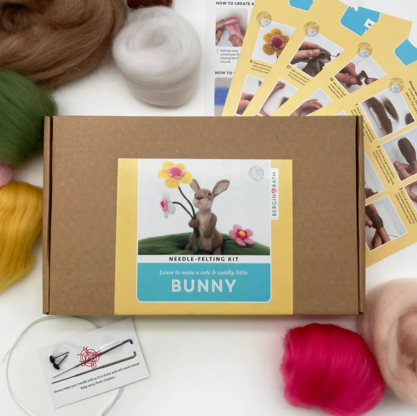 Bergin & Bath Bunny Needle Felting Kit- Crafts