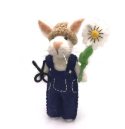 Amica Felt Bunny with Daisy & Secateurs Felt Decoration- Easter|Seasonal Decor