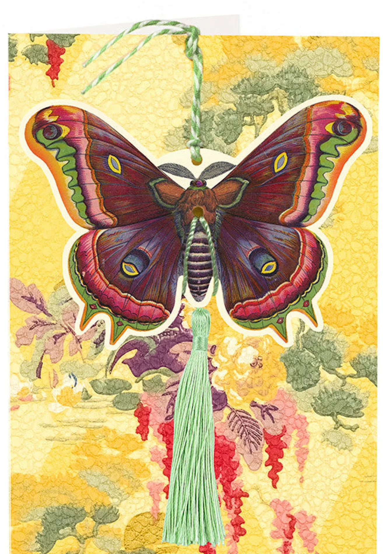 Madame Treacle Butterfly Hanging Fandangle Card with Tassel- Greeting Cards