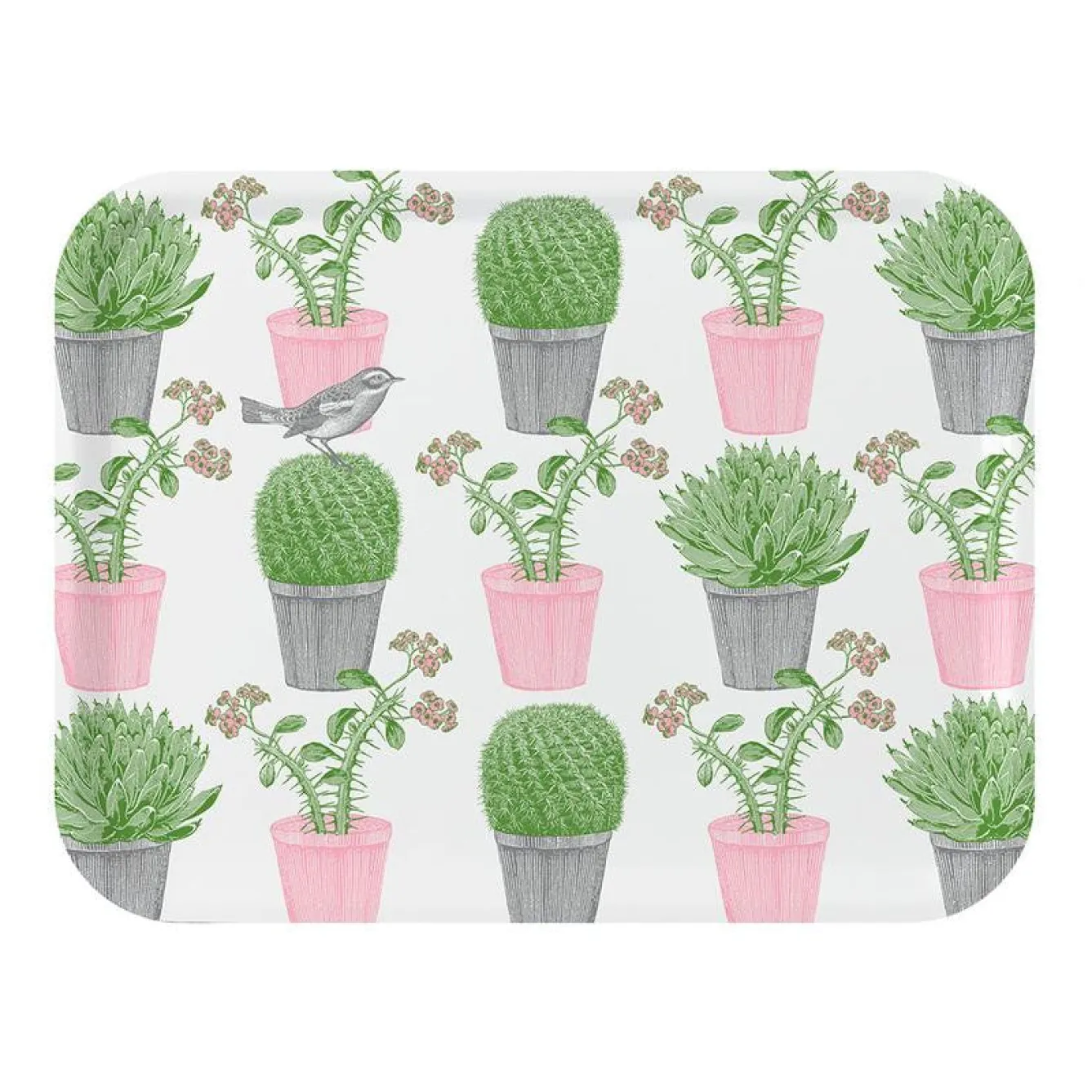 Thornback & Peel Cactus & Bird Large Tray- Tea|Trays