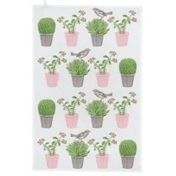 Thornback & Peel Cactus & Bird Tea Towel- Tea|Tea Towels