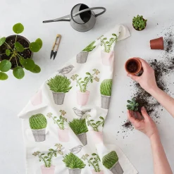 Thornback & Peel Cactus & Bird Tea Towel- Tea|Tea Towels