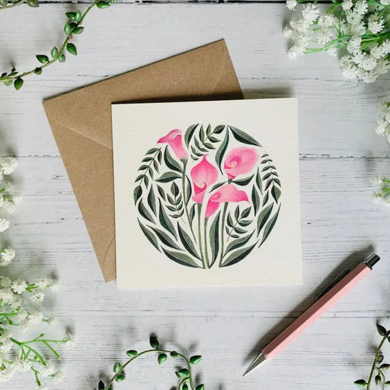 Becky Amelia Calla Lilies Greeting Card- Greeting Cards